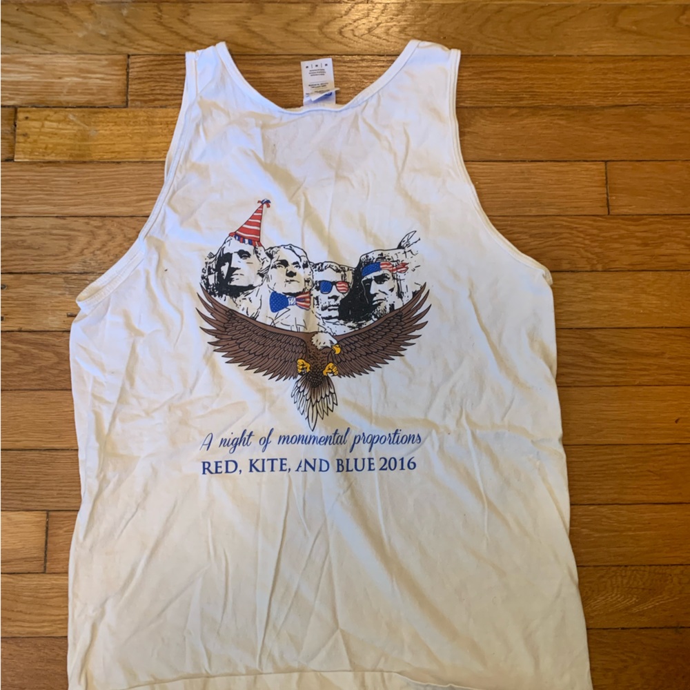 Theta red kite and blue tank top